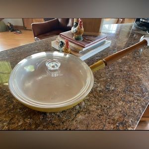 Vintage Descoware Yellow Skillet 10in